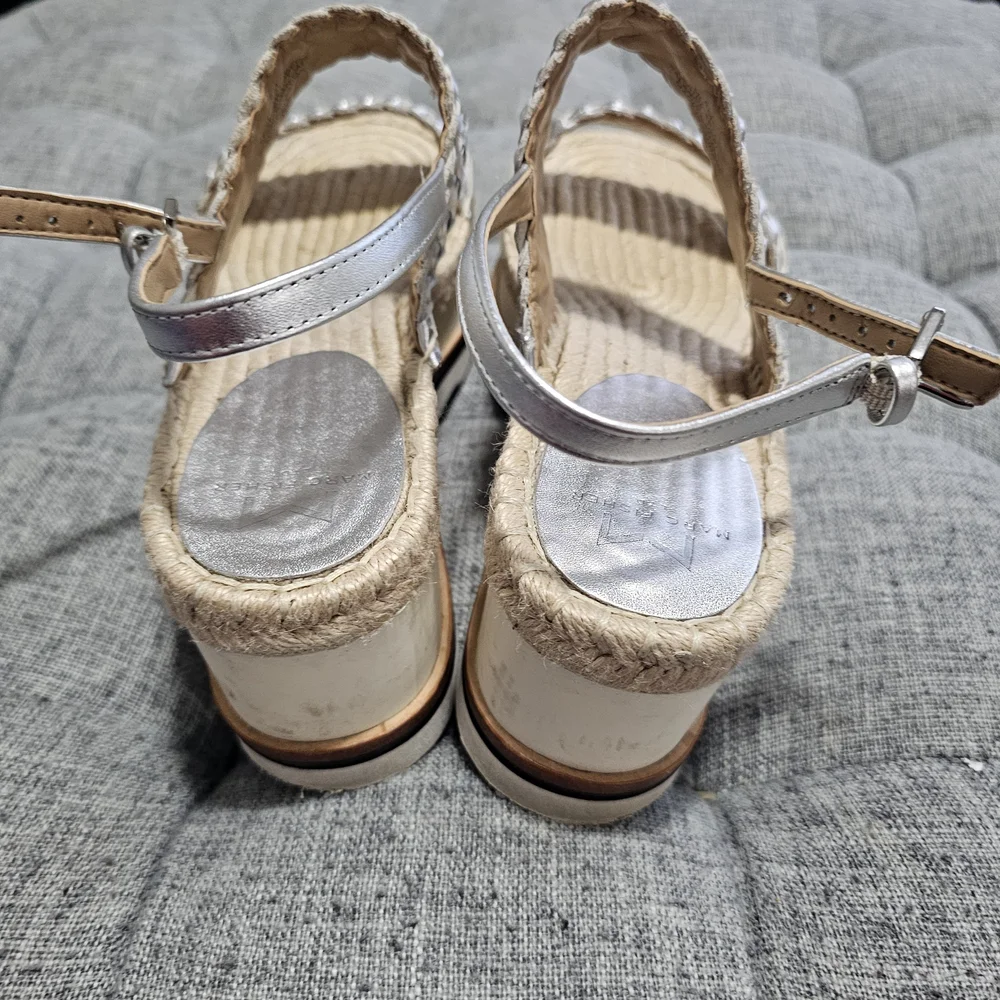 Silver Braided Women's Sandals